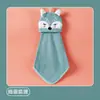 Toalla de Mano de Coral Fleece con Bolsillo Colgante para Niños, Dibujos Animados Lindos Cocina Baño Engrosada Absorbente Secado Rápido Paño de Limpieza