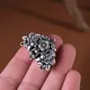 Ciervo Dorado Rey Plata Pura Estilo Vintage Accesorios para Joyería de Plata DIY, Accesorios para Collar de Cuerda Trenzada Hecha a Mano de Fortuna y Prosperidad Tradicional
