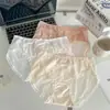 Panty de Encaje Hongxuan de Seda Hielo para Mujer con Refuerzo de Algodón, Malla Transparente, Plisado de Color Contrastante, Braguita de Encaje Puro para Mujer