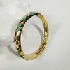 Yongge Jewelry Pulsera de Esmalte Transfronteriza Europea y Americana para Mujer Moderna Colorida Geométrica Rayada de Puntos Filigrana con Borde Dorado Accesorio de Mano