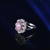 Joyería de moda transfronteriza de comercio exterior anillo de diamantes de circonio azul claro de alta gama exquisito anillo de joyería hecho a mano anillo único ventas directas de fábrica