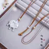 Puzo Color Fuerte que Conserva el Color Cobre Plateado Arena Plata Accesorios DIY Doble Perla Cadena de Cuero Café Cadena para Suéter Versátil Universal