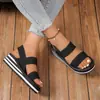 Sandalias Transfronterizas para Mujer con Suelas Gruesas, Tacones de Cuña, Estilo Romano, Modernas para Uso al Aire Libre en Verano, Cuerda de Cáñamo Sintético, Suelas Negras y Blancas, Estampado de Leopardo