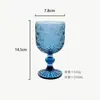 Copa de Vino de Vidrio de Color en Relieve, Vaso para Jugos, Copa de Vino, Copa de Cáliz, Copa de Vino Engrosada, Copa de Champaña, Lujo Ligero Retro
