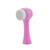 Cepillo Facial Limpiador de Doble Cara, Cepillo de Silicona con Cerdas Suaves, Cepillo Facial Limpiador Manual, Cepillo Facial Doble Cara para Maquillaje con Masaje