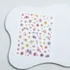 Adesivos de Arte para Unhas com Flores Secas Estilo Ins, Cor Degradê, Textura Relevo, Pequenos Decais com Glitter, Atacado
