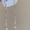 Nuevos Pendientes Largos de Borla de Plata Rota Chinoiserie para Mujer. Aretes de Nicho de Diseño de Alta Gama