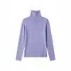Camisa base de malha com gola alta e meia, de seda de amoreira e caxemira, à pronta entrega para outono e inverno, corte justo, amigável à pele, suéter de pelúcia de luxo leve