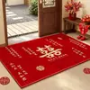Felpudo rojo festivo para recién casados, adecuado para mudarse a una casa nueva, duradero, resistente a las manchas y fácil de limpiar, con una superficie antideslizante y resistente al desgaste