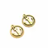 Accesorios para Joyería DIY Colgante Redondo de Ancla Aleación Vintage Colgante Pequeño Popular en Europa y América 18*15mm H05