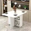 Mesa de comedor plegable para uso doméstico en apartamentos pequeños, simple, multifuncional, móvil con ruedas, adecuada para propiedades de alquiler, mesa de comedor pequeña rectangular