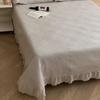Funda de Cama Acolchada Teñida con Enzimas de Plantas de Algodón Estilo Ins Coreano Juego de Tres Piezas Volantes Acolchados Sábanas de Cama