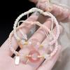 Nova Corda de Mão Estilo Étnico Chinês Rosa Pêssego Yao Yao Yao Cordão de Mão Pulseira Fivela Ping An Namorada Tecido para Duas Pessoas Menina