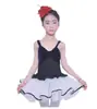 Ropa de práctica para niños de primavera y verano, ropa de baile, ropa de ballet y gimnasia, terciopelo dorado, tirantes dobles, body con falda de gasa, se puede vender al por mayor, impresión