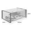 Caja de Zapatos Transparente Gruesa de Doble Marco con Agujeros Redondos y Apertura Lateral, Caja de Plástico para Guardar Zapatos de Baloncesto, Plegable y Apilable, a Prueba de Polvo, Venta al por Mayor
