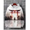Moletom com Capuz Estampado Digitalmente de Anime Masculino 24 Pulôver com Capuz Transfronteiriço Casual e Versátil Masculino Europeu e Americano Solto