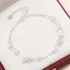 Pulsera Doble Ciudad de Plata de Ley S925 con Perlas Redondas Esmeriladas de Gypsophila para Niñas, Lujo Accesible, Exquisitos Brazaletes de Apilamiento de Nicho