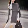 Nuevo Chal de Punto de Lana Pura Otoño e Invierno 2025 para Mujer, Suave y Ceroso, Capa Pulóver Cálida con Patrón Cuadrado