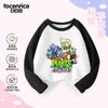 Plantas vs.. Camiseta de Manga Larga de Algodón para Niños Zombies Otoño Nuevo Estilo Camiseta Raglán de Dibujos Animados para Niños Camiseta Base Camiseta de Moda