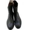 Versão em couro ~ Novas botinhas curtas estilo coreano simples, bico redondo, de calçar, para mulheres, botas Martin estilosas de salto baixo versáteis