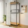 Armario de Montaje Sencillo, Gabinete de Entrada, Perchero Metálico para el Hogar en el Dormitorio, Armario para Habitación de Alquiler, Armario Pequeño para Dormitorio