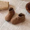 Botas Birkenstock Chiques Retrô Estilo Coreano para Meninas 2026 Outono/Inverno Novos Sapatos de Bebê Botas Curtas Meninas Botas de Couro com Solado Macio