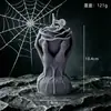 Caveira de Halloween Segurando uma Vela Perfumada de Rosa, Decoração de Festa de Feriado em Formato de Caveira, Venda por Atacado de Velas