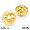 Pendientes de Acero Inoxidable 3D Medios Redondos Retorcidos de Moda Sexy para Mujer Pendiente Retro Simple Chapado en Oro de 18K