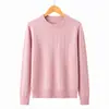 Suéter de punto grueso con cuello redondo para mujer, tejido de ochos, moda Otoño Invierno, tejido suelto, capa base