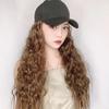 Gorro Peluca Verano Mujer Sombrilla Gorra de Béisbol Natural Esponjoso Largo Lana Rizado Todo en Uno Gorra de Béisbol Removible