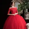 Vestido de Noiva Vermelho de Um Ombro 2026 Novo Estilo Vestido de Noiva com Nó Central, Comprimento no Chão, Tamanho Grande, Emagrecimento, Estilo Princesa, Simples, Primavera/Verão