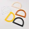 Suministros del Fabricante Mangos Transparentes Ecológicos en Forma de D de Resina para Bolsas de Lona Hechas a Mano, Mangos Planos Ligeros de Plástico en Forma de D