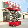 Plataforma elevadora tipo tijera totalmente autopropulsada, vehículo de mantenimiento aéreo de desplazamiento automático, máquina hidráulica móvil de autoelevación