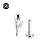 Clavo de titanio F136 tipo tulipán poste de 1.0/1.2 mm oreja de 0.9 dientes joyería para perforación de comercio exterior al por mayor