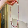 Pulsera de Múltiples Círculos con Diseño de Cristal Amarillo Torre de Granate Natural, Cristal de Fresa, Amatista, Cristal Rosa de Alta Calidad