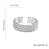 Pulsera Abierta Metálica Redonda Exquisita de Moda Incrustada de Diamantes, Estilo Minimalista Único, Joyería de Lujo Ligero y Sensación de Gama Alta