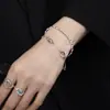 Pulsera Círculo Ola 721 para Mujer, Irregular Plata de Ley S925, Personalidad de Nicho, Ins Dulce Fresca Versátil Simple Cadena de Plata