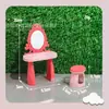 Tocador Mini Transfronterizo Mesa de Maquillaje y Silla Juego para Niñas Niños Casa de Juego Accesorios para Muñecas