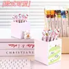Apple Dibujo Lineal Cachorro Portalápices de Escritorio Papelería para Dormitorio Universitario Soporte de Almacenamiento para Brochas de Maquillaje Peine Decoración de Escritorio