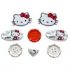 Accesorios de lámina acrílica con dibujos de gatos, dijes para zapatos de zuecos, accesorios para manualidades, pinzas para el pelo, llaveros, colgantes para bolsas