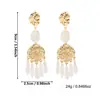 Pendientes Europeos y Americanos Estilo Océano, Pendientes de Concha Estilo Vacaciones Geométricos Coral Perla Borla, Pendientes de Verano de Lujo Ligero de Gama Alta