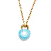 Collar con candado de amor de esmalte estilo francés estilo ins diseño de nicho femenino joyería con colgante de chica popular fabricantes al por mayor