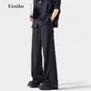 Nuevos Pantalones Botonados de Estilo Chino Nacional para Hombre, Nuevo Estilo de Verano, Pantalones Largos Casuales de Pierna Ancha Rectos Sueltos con Caída, Transfronterizo