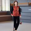 Roupas Novas de Primavera e Outono para Mães, Colete de Veludo Dourado Estilo Chinês, Terno de Três Peças Estilo Ocidental, Terno da Moda para Mulheres de Meia-Idade e Idosas