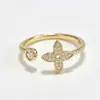 Sun Cloud Japonês e Coreano Temperamento Simples Anel de Abertura de Folha de Diamante Ajustável Moda Banhado a Ouro Presente Feminino