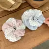 Scrunchie Fresco de Bolinhas Estilo Coreano Envolto à Mão Flor de Cabelo de Laço Duplo Interligado Doce Elegante Suporte para Rabo de Cavalo Gravata de Cabelo para Mulheres