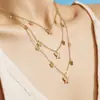 Collar Delgado Multielemento Corazón Sol Mariposa Acero Inoxidable Chapado en Oro Nicho Adelgazante Largo con Borla en Forma de Y Joyería para Mujeres
