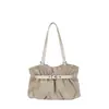 Bolsa Casual de Ombro Único Franzida para Axila Feminina, Nova Moda Outono-Inverno 2026 Suede Grande Capacidade Bolsa de Mão Bolsa Tote