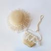 Bolso Infantil Qiu Nan Bolso de Paja Princesa Lindo para Mujer Sombrero Bolso Cruzado para Bebé Sombrero de Paja Hada de Encaje para Niñas