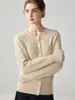Nova coleção de outono, cardigã 100% caxemira pura para mulheres, gola redonda, padrão losango, suéter trançado, peça de outer wear de caimento solto